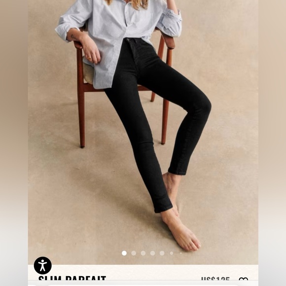 Sezane Denim - Sezane denim perfect slim black skinny jeans size 24
